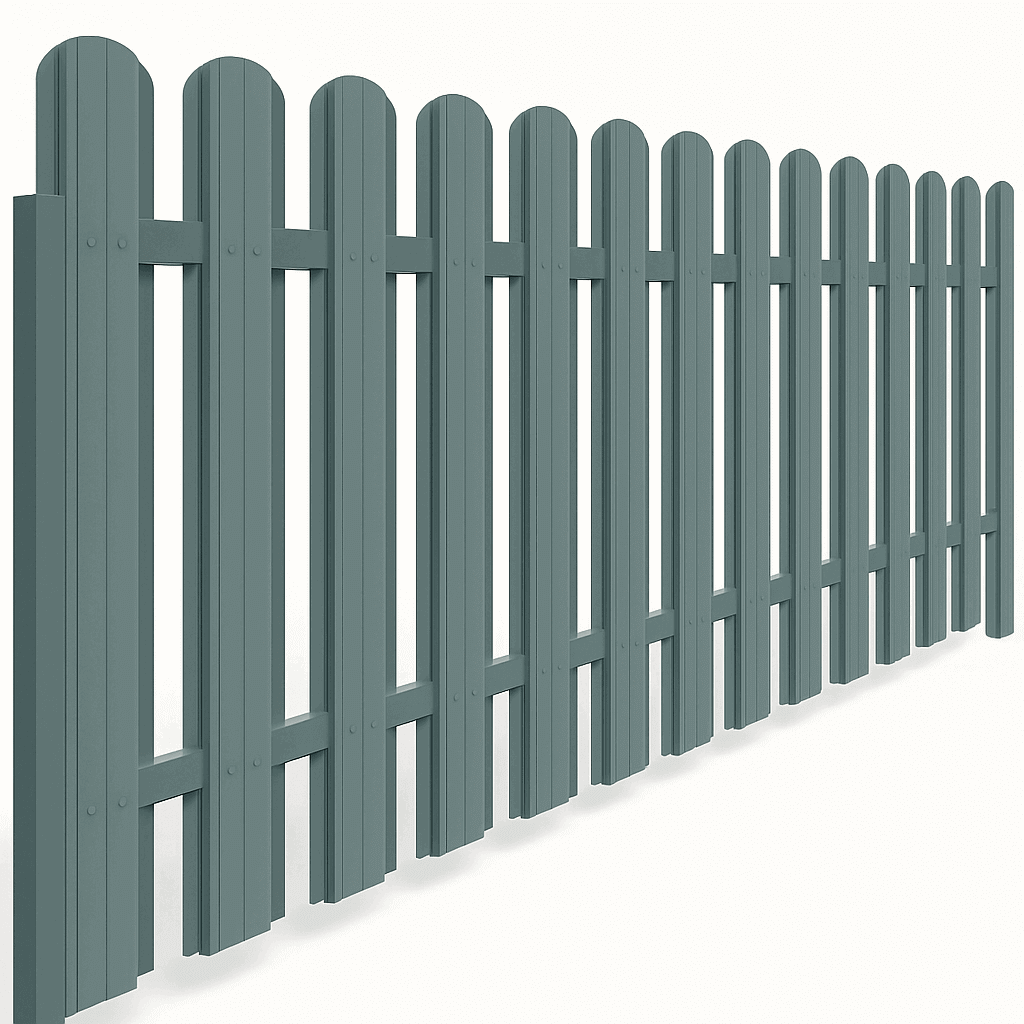 Забор из М-образного евроштакетника